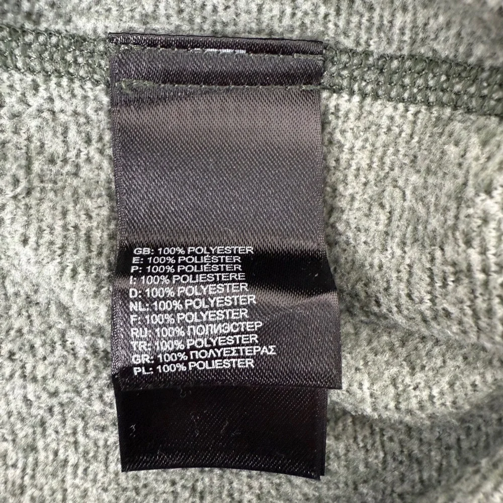 The North Face Mens Pullover 1/4 Zip Long Sleeve Green Gray Polyester Top Medium